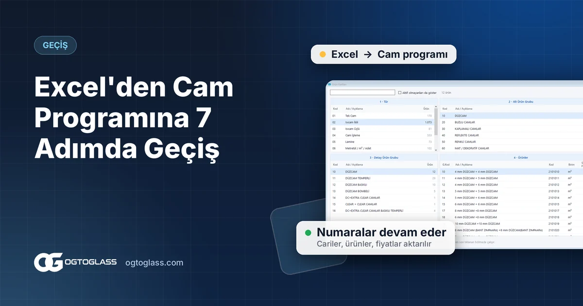 Excel ve Defterden Cam Programına Geçiş: 7 Adımda Sorunsuz Geçiş