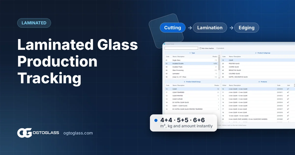 Laminated Glass Production Tracking: Heavy, Custom-Sized Glass from Order to Shipping