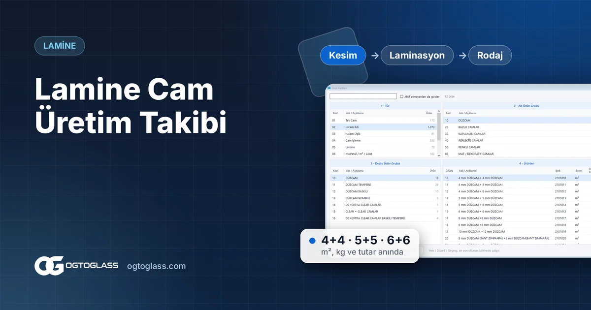 Lamine Cam Üretim Takibi: Siparişten Sevkiyata Ağır ve Özel Ölçülü Camlar